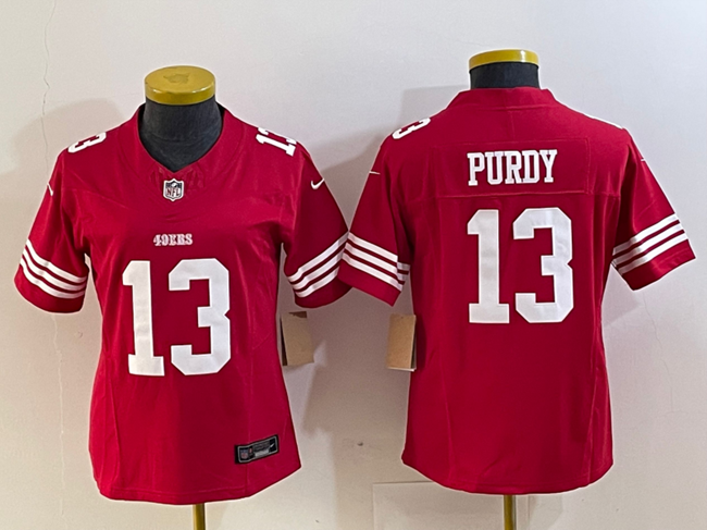 Women's San Francisco 49ers #13 Brock Purdy Red 2023 F.U.S.E. Vapor Untouchable Limited Stitched Football Jersey(Run Small)